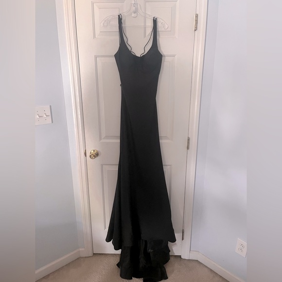 Black Amarra Prom Dress Size 4 Lace up Back - Picture 1 of 5